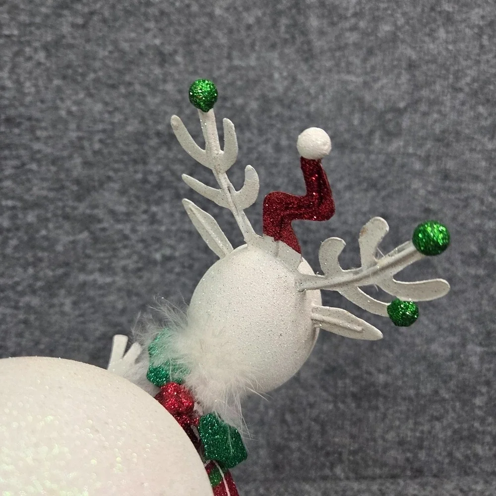 Pier One Imports Decor Christmas Retired Snowball Glitter Reindeer 10
